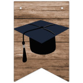 Rustic Wood Graduation Party Bunting Flags Vlaggetjes (Eerste vlag)