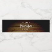 Rustic Wood Graduation Party Étiquette de bouteill (Étiquettes simples)