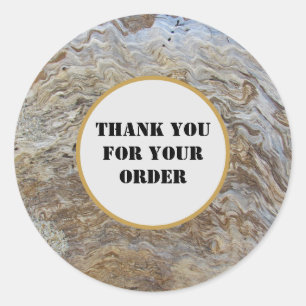 Rustic Wood Grain Bedankt voor je bestelling Ronde Sticker