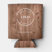 Rustic Wood Grain Custom Logo Personalize Blikjeskoeler (Voorkant)