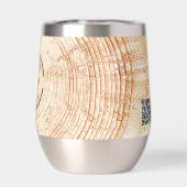 Rustic Wood Grain Custom Logo & QR Code Branding (Achterkant)