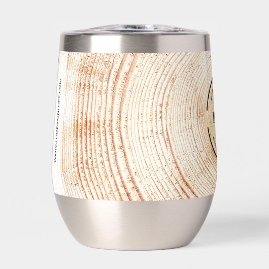 Rustic Wood Grain Custom Logo & QR Code Branding (Voorkant)