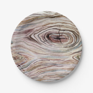 Rustic Wood Grain Waterverf Land Weddenschap Papieren Bordje