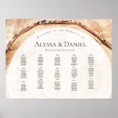 Rustic Wood Grain Wedding door Tafel Zitting Grafi Poster (Voorkant)