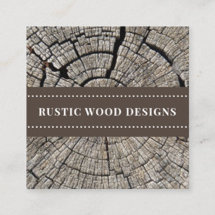 Rustic Wood Grain Woodarbeer Square Visitekaartje