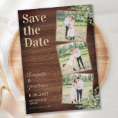 Rustic Wood Greenery Eucalyptus Photo Collage Save The Date