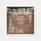 Rustic Wood Greenery Foliage String Lights Servet (Voorkant)