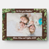 Rustic Wood Greenery Name Photo Plaque Fotoplaat (voorkant)