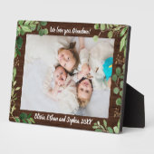 Rustic Wood Greenery Name Photo Plaque Fotoplaat (Zijkant)
