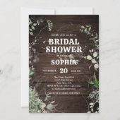 Rustic Wood Greenery Vrijgezellenfeest Kaart (Voorkant)