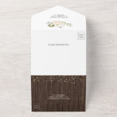 Rustic Wood Greenery White Pumpkin Fall Wedding All In One Uitnodiging (Buitenkant)