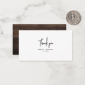 Rustic Wood Hand-Lettered Wedding Dank u Notitiekaartje (Voorkant / Achterkant in situ)