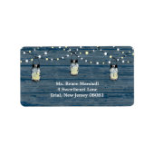 Rustic Wood Hanging Mason Jars en Lights Wedding Etiket (Voorkant)