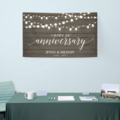 Rustic Wood Happy 50th Wedding Jubileum Spandoek (Beurs)