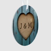 Rustic Wood Heart Année personnalisée Faveur initi (devant)