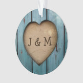 Rustic Wood Heart Année personnalisée Faveur initi (devant)