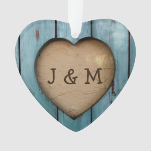 Rustic Wood Heart Année personnalisée Faveur initi