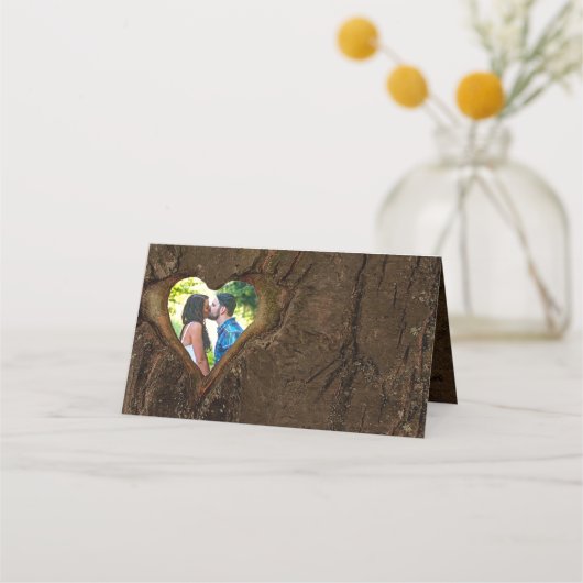 Rustic Wood Heart Photo Wedding (Voorkant)