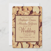 Rustic Wood Heart Wedding Kaart (Voorkant)