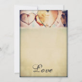 Rustic Wood Hearts Country Wedding Invitation Kaart (Achterkant)