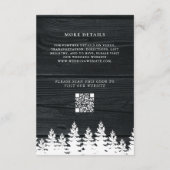 Rustic Wood Herfst Herfst Winter Wedding QR Code Informatiekaartje (Achterkant)