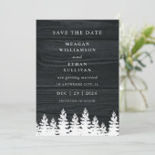 Rustic Wood Herfst Herfst Winter Wedding QR Code Save The Date (Staand voorkant)