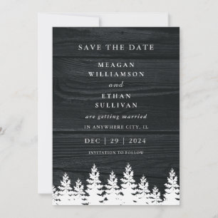 Rustic Wood Herfst Herfst Winter Wedding QR Code Save The Date