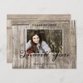 Rustic Wood High School Afstuderen Hartelijk dank Briefkaart (Voorkant / Achterkant)