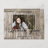 Rustic Wood High School Afstuderen Hartelijk dank Briefkaart (Voorkant)