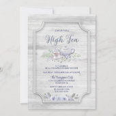 Rustic Wood High Tea Baby shower Kaart (Voorkant)