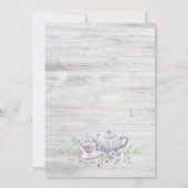 Rustic Wood High Tea Baby shower Kaart (Achterkant)