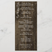 Rustic Wood Hot Pink Gerber Daisy Wedding Programs Programma (Achterkant)