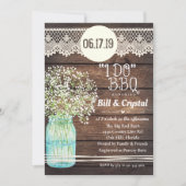 Rustic Wood I Do BBQ Couples Douche Invitation (Devant)