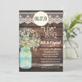 Rustic Wood I Do BBQ Couples Douche Invitation (Debout devant)