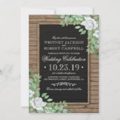 Rustic Wood Invites | Organic Greenery Wedding Kaart (Voorkant)