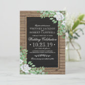 Rustic Wood Invites | Organic Greenery Wedding Kaart (Staand voorkant)