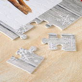 Rustic Wood Joyeux Noël Photo - Puzzle (Côté)