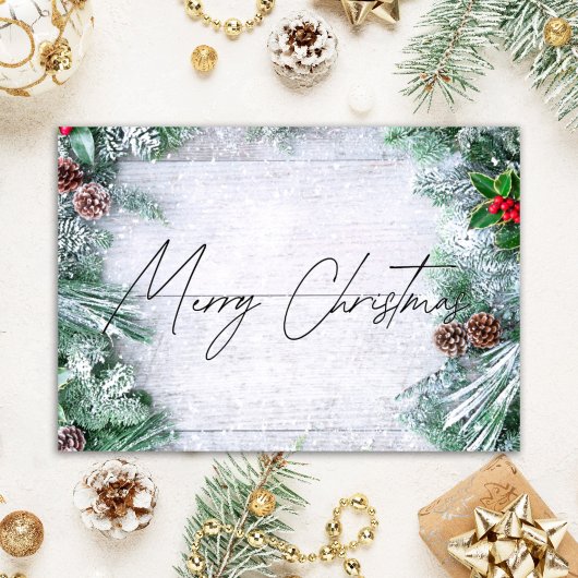 Rustic Wood Joyeux Noël Realtor Carte de vacances