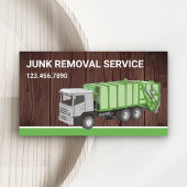 Rustic Wood Junk Removal Service Vuilniswagen Visitekaartje