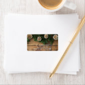 Rustic Wood kerst Greenery Pine & Pinecones Etiket (Insitu)