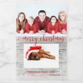 Rustic Wood Kerstavond Foto - Etiket (Enkel label)