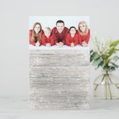 Rustic Wood Kerstavond Foto - Stationery Briefpapier (Staand voorkant)