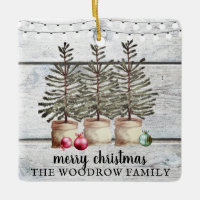 Rustic Wood kerstbomen Familienaam Holiday