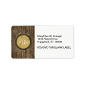 Rustic Wood Kijk Planks #1 Steampunk 3 Monogram Etiket (Voorkant)