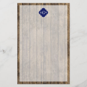 Rustic Wood L Planks #1 Navy Quatrefoil 3 M'gram Briefpapier