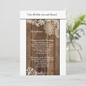 Rustic Wood Lace 3.5x6 Wedding Direction Kaart (Staand voorkant)