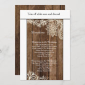 Rustic Wood Lace 3.5x6 Wedding Direction Kaart (Voorkant / Achterkant)
