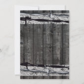 Rustic Wood  Lace Barbed Wire Wedding Kaart (Achterkant)