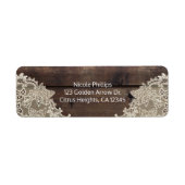Rustic Wood & Lace Barn Wedding Party Uitnodiging Etiket (Voorkant)