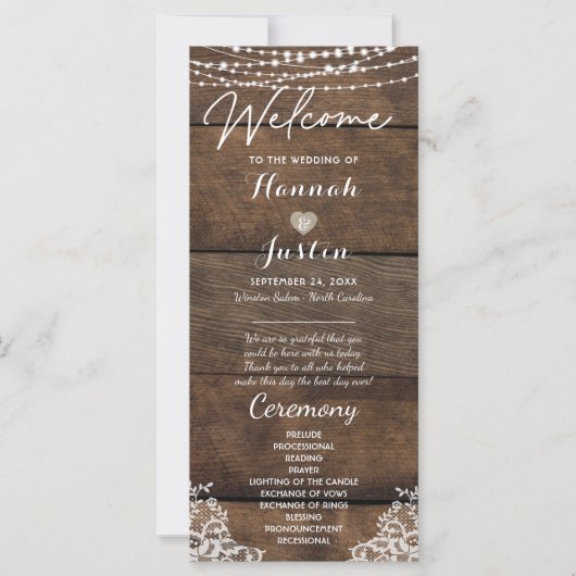 Rustic Wood Lace Country Wedding (Voorkant)
